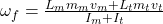  \omega_f = \frac{L_m m_m v_m + L_t m_t v_t}{I_m + I_t} 